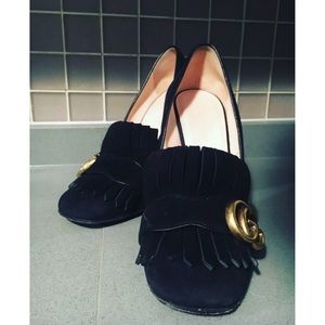 Authentic Gucci Black Suede Pumps